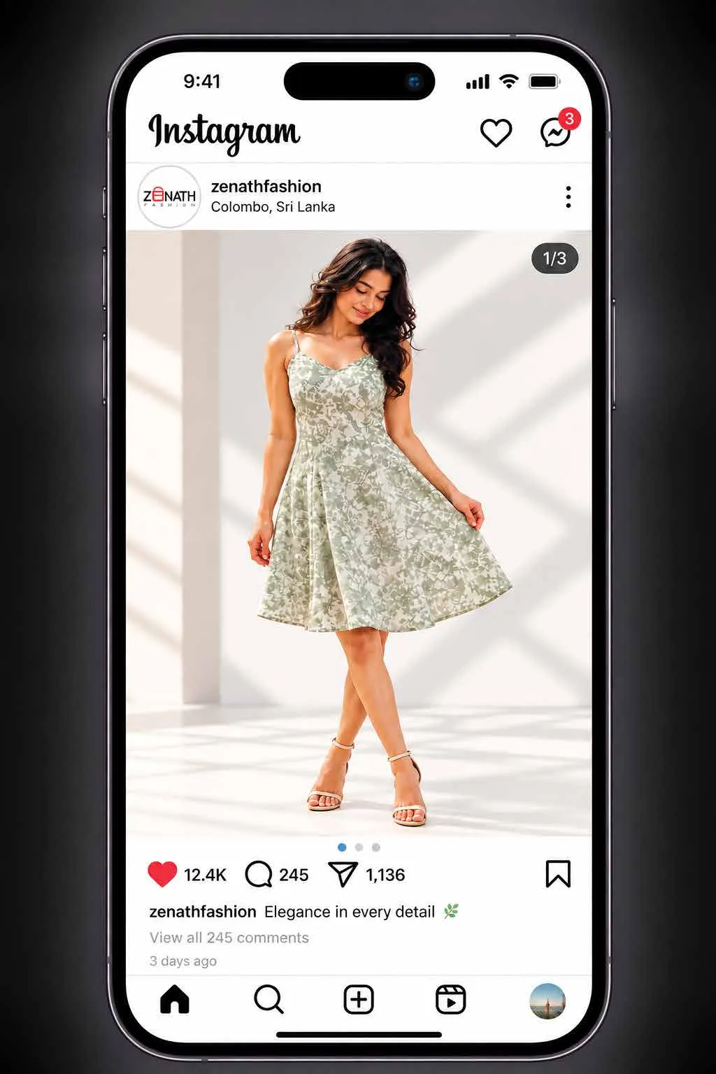 Instagram fashion post