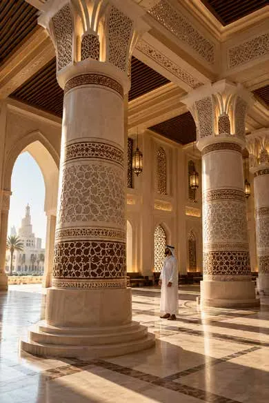 Ornate pillars in Doha